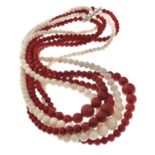 SIX-STRAND CORAL NECKLACE