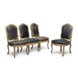 FOUR GILTWOOD CHAIRS NAPLES 18TH CENTURY