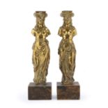 PAIR OF GILT BRONZE CANDLE HOLDERS EARLY 19TH CENTURY