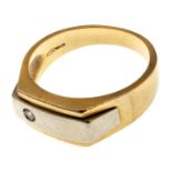 WHITE AND YELLOW GOLD MEN'S RING WITH DIAMONDS