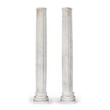 BEAUTIFUL PAIR OF WHITE MARBLE COLUMNS LATE 18TH CENTURY