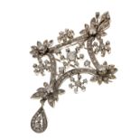 WHITE GOLD BROOCH WITH DIAMONDS