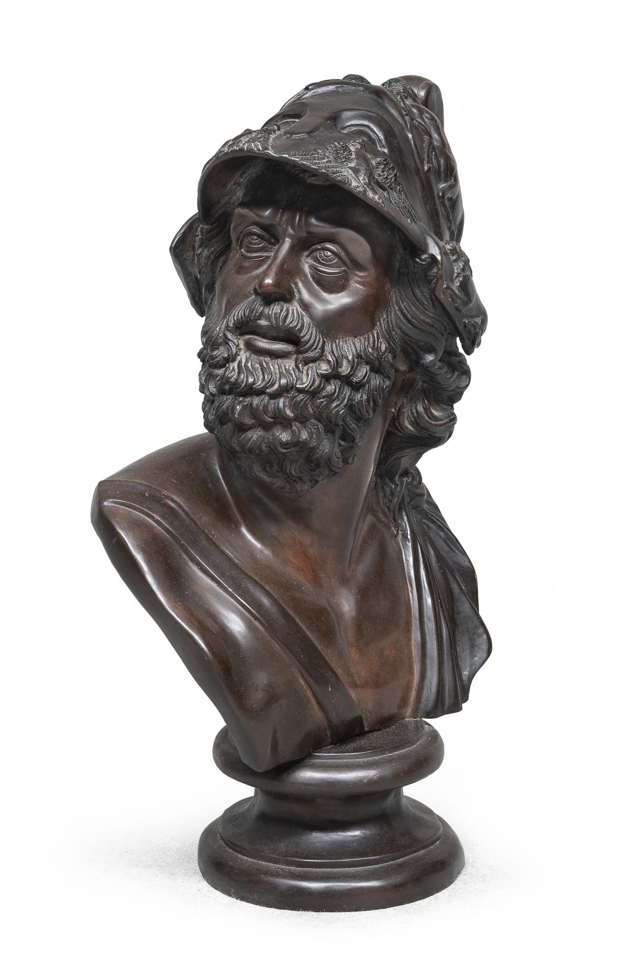 BURNISHED BRONZE BUST OF MENELAUS 19TH CENTURY