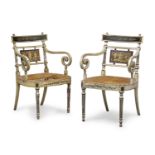 PAIR OF ARMCHAIRS PROBABLY GENOA NEOCLASSICAL PERIOD