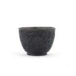 A CHINESE COCONUT AND IRON CUP 20TH CENTURY.
