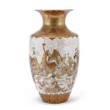 A JAPANESE RED AND GOLD ENAMELED PORCELAIN VASE SECOND HALF 19TH CENTURY.