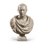 BUST OF CAESAR IN MARBLE DUST AND PLASTER EARLY 20TH CENTURY