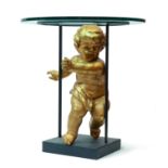 RARE SCULPTURE OF PUTTO IN GILTWOOD ROME BAROQUE PERIOD