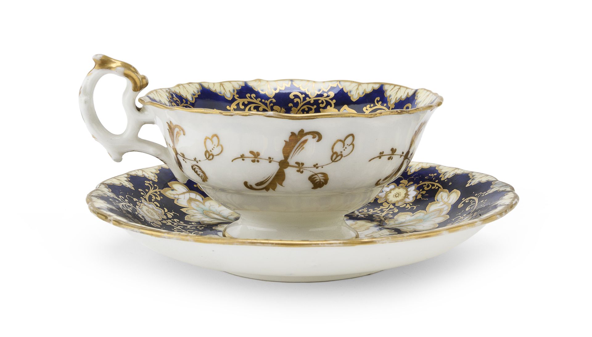EARTHENWARE CUP AND SAUCER ENGLAND END OF THE 19TH CENTURY - Image 2 of 2