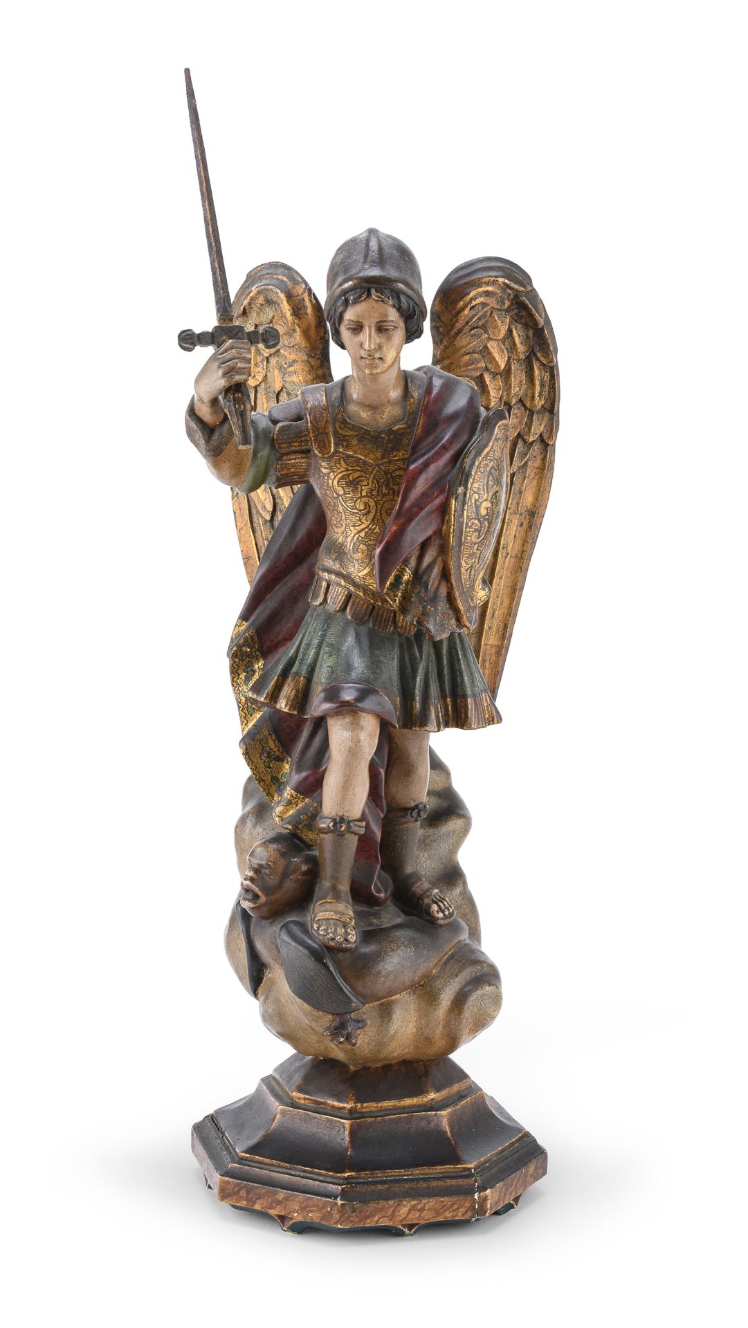 SCULPTURE OF SAINT MICHAEL LATE 18TH EARLY 19TH CENTURY