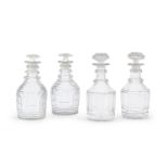 FOUR GLASS BOTTLES END OF 19TH CENTURY