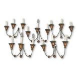 FIVE WALL LAMPS IN IRON 19TH CENTURY
