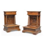 PAIR OF WALNUT KNEELERS CENTRAL ITALY 18TH CENTURY