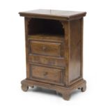 WALNUT BEDSIDE TABLE CENTRAL ITALY ANTIQUE ELEMENTS