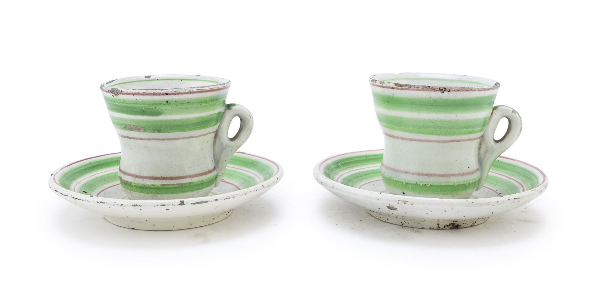 PAIR OF MAJOLICA CUPS PROBABLY VENETO 19TH CENTURY