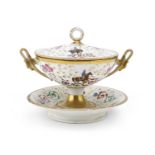 PORCELAIN TUREEN WITH PLATE 19TH CENTURY
