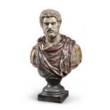 BUST OF CARACALLA IN MARBLE DUST AND PLASTER EARLY 20TH CENTURY