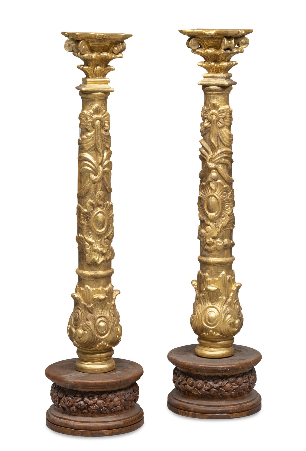 PAIR OF GILTWOOD COLUMNS LATE 18TH CENTURY