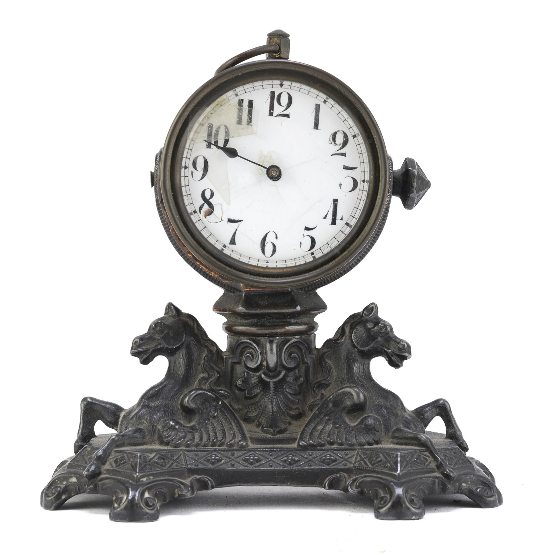 BRONZE TABLE CLOCK 19TH CENTURY