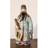 CERAMIC FIGURE OF DIGNITARY CHINA 20TH CENTURY