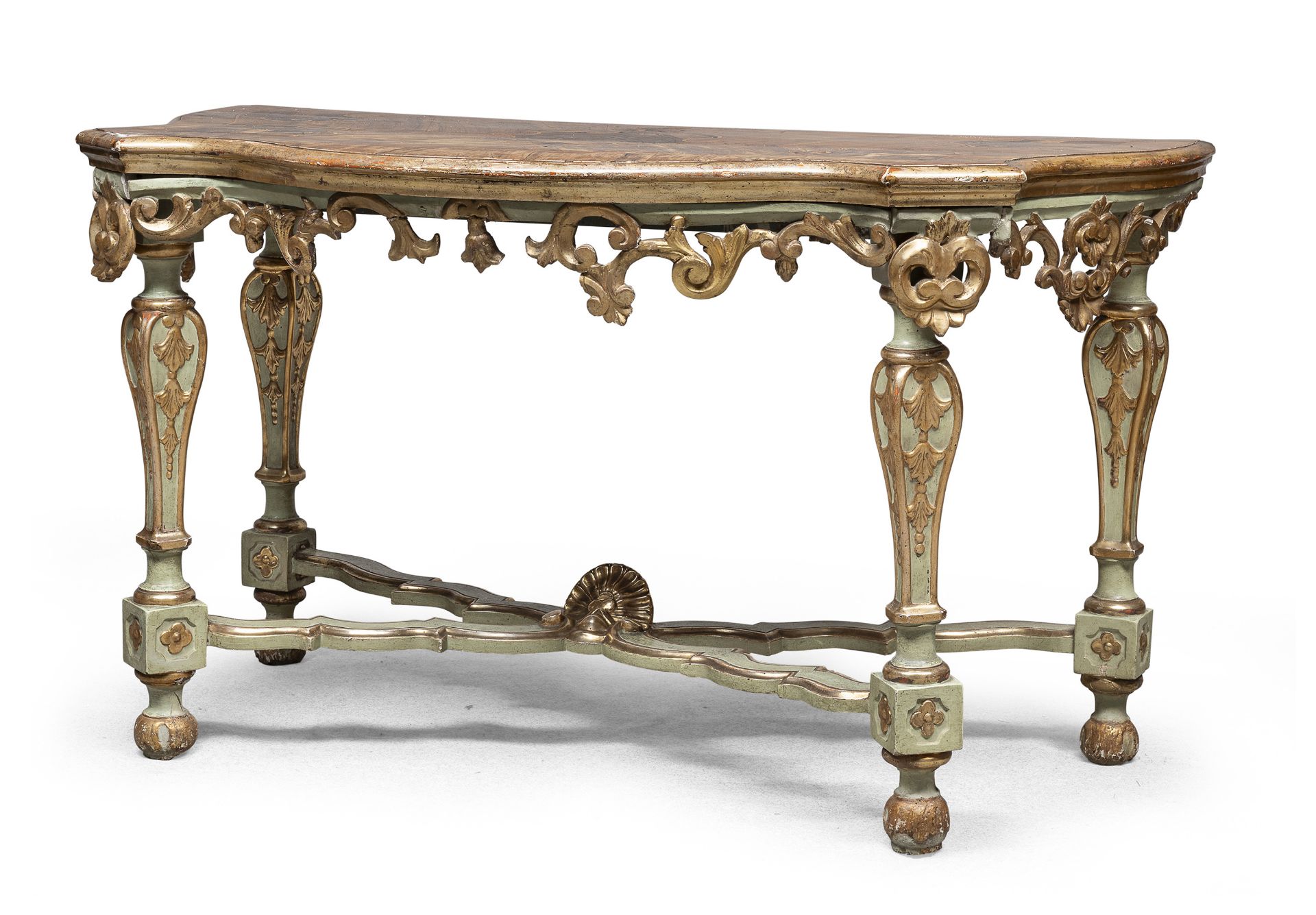 LACQUERED WOOD CONSOLE PROBABLY SICILY 18TH CENTURY