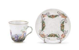 PORCELAIN CUP AND SAUCER GINORI END OF 19TH CENTURY