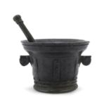 BRONZE MORTAR AND PESTLE 17TH CENTURY