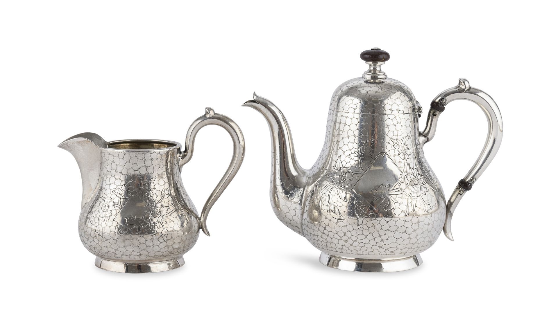 SILVER COFFEE POT AND MILK JUG MOSCOW 1893