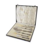 SILVER FISH SERVING CUTLERY SET EARLY 20TH CENTURY