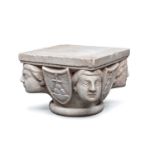 CAPITAL IN WHITE MARBLE TUSCANY MEDIEVAL PERIOD