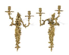 PAIR OF BRONZE WALL LAMPS LATE 18TH CENTURY