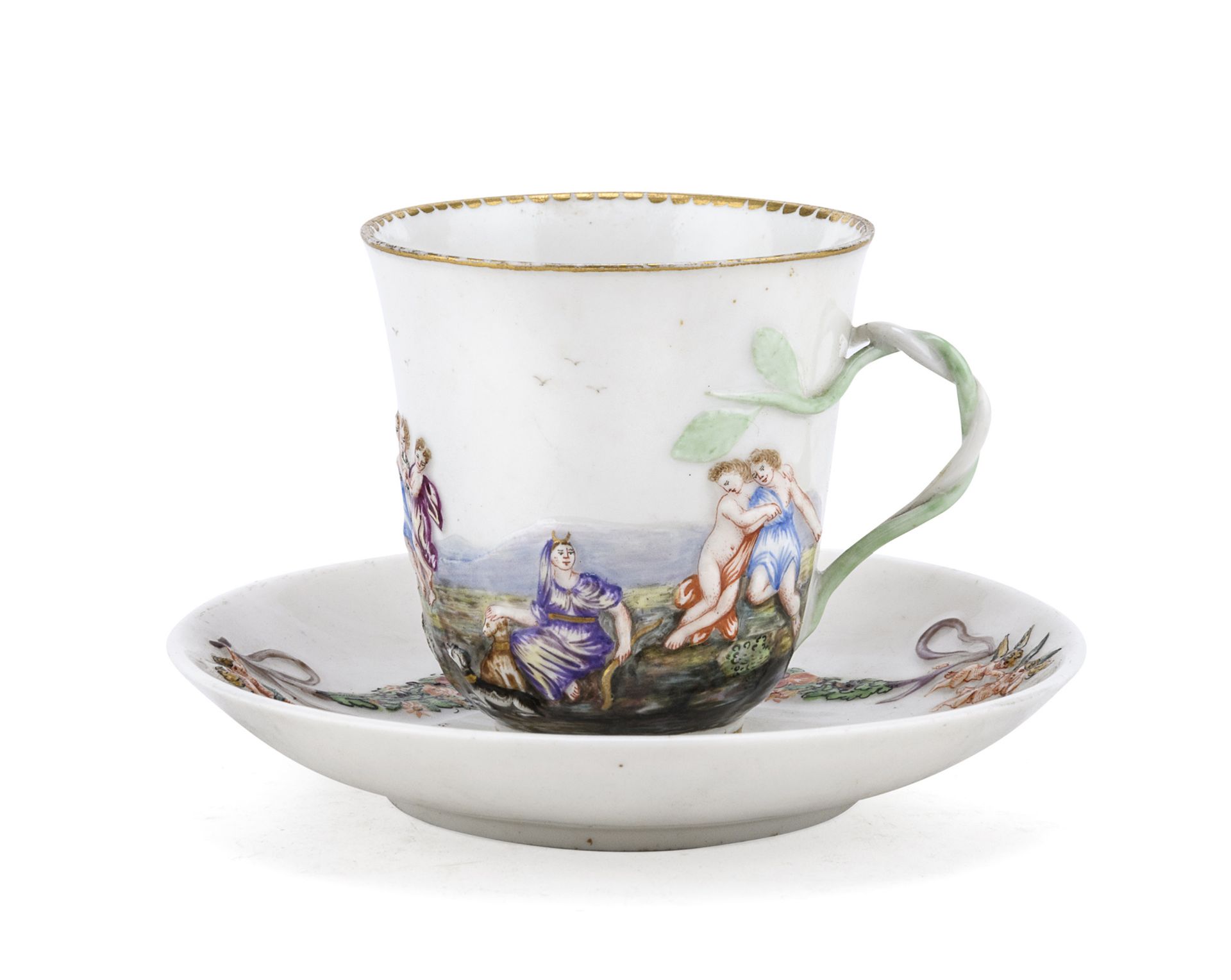 PORCELAIN CUP AND SAUCER GINORI END OF 19TH CENTURY - Image 2 of 2
