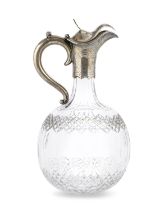 CRYSTAL AND SILVER JUG LONDON 1891