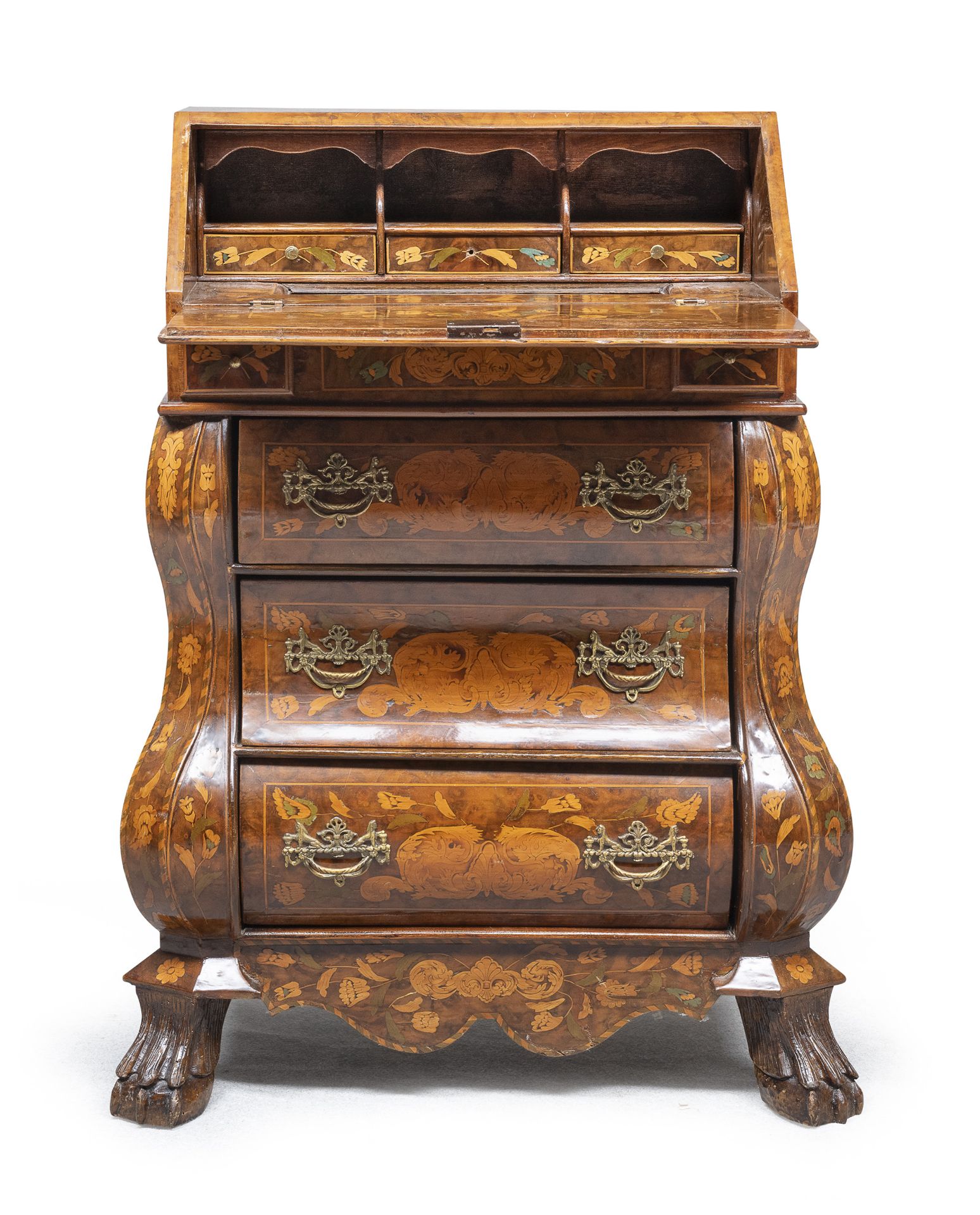 SMALL WALNUT SECRETAIRE NETHERLANDS LATE 18TH CENTURY - Image 2 of 3