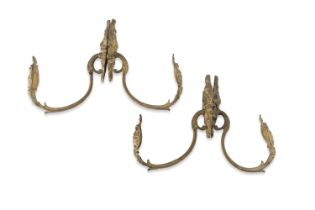 TWO PAIRS OF CURTAIN RAIL HOLDERS 19TH CENTURY