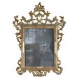 SMALL GILTWOOD MIRROR PROBABLY VENICE 18TH CENTURY