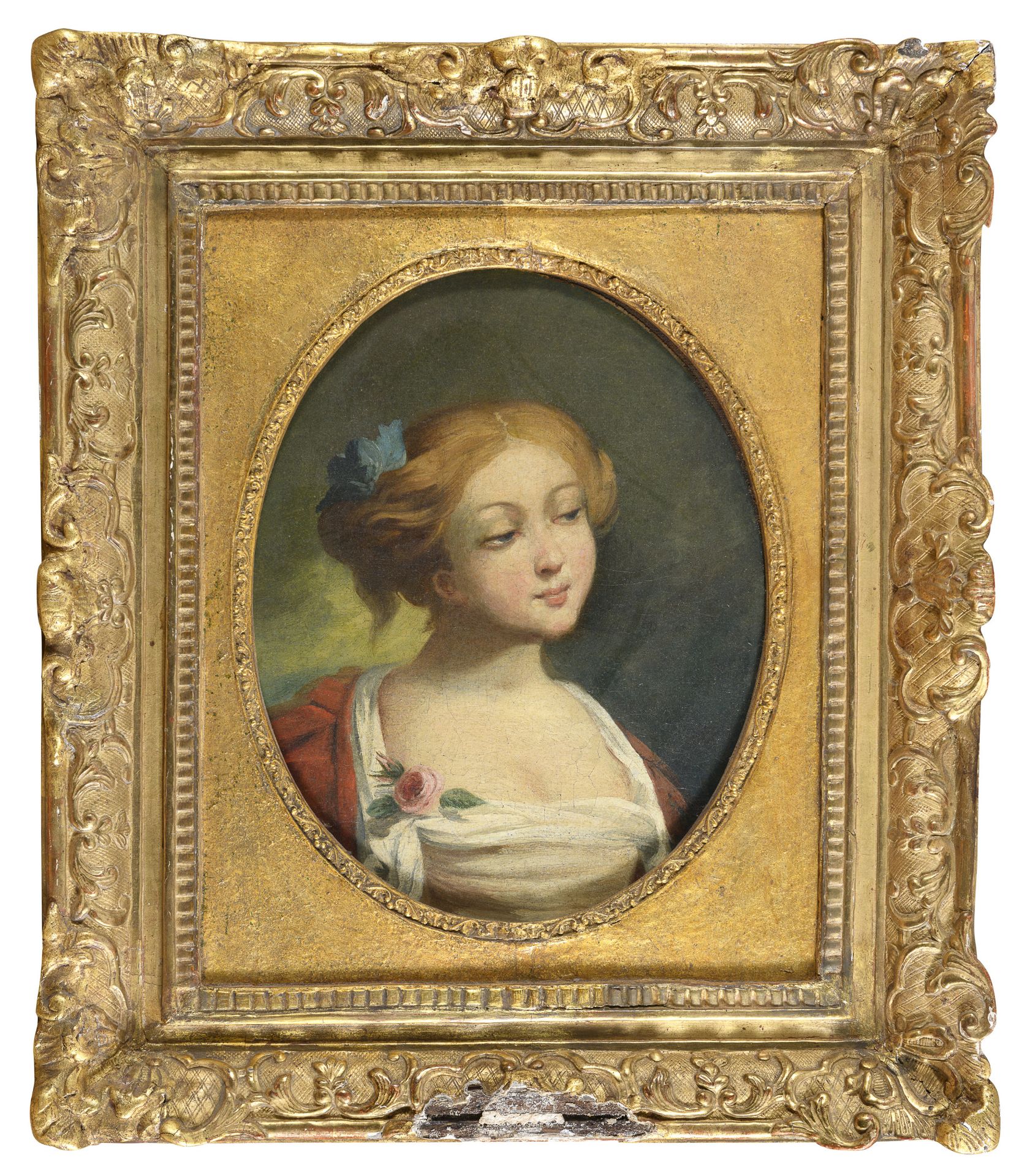 PAIR OF FRENCH OIL PAINTINGS 18TH CENTURY - Image 2 of 2