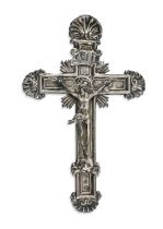 SMALL SILVER CRUCIFIX LOMBARD-VENETO VENICE 1814/1872