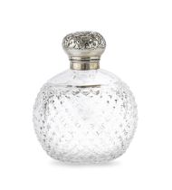 CRYSTAL AND SILVER PERFUME BOTTLE LONDON 1893