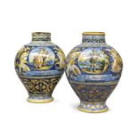 PAIR OF MAJOLICA VASES CANTAGALLI 19TH CENTURY