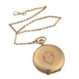 POCKET WATCH IN 14 KT YELLOW GOLD. H. MOSER & CO