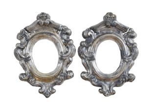 PAIR OF SILVER-PLATED FRAMES ROME 18TH CENTURY