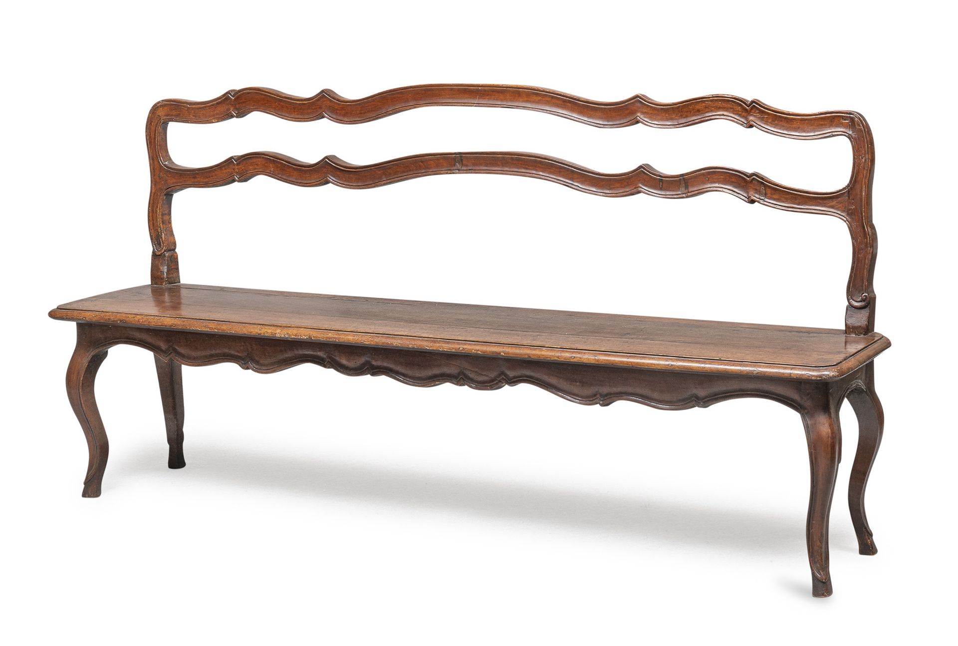 WALNUT BENCH CENTRAL ITALY ANTIQUE ELEMENTS