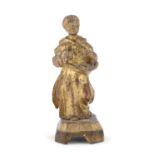 WOOD SCULPTURE OF A SAINT PROBABLY NAPLES 18TH CENTURY