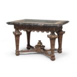 TABLE WITH INLAID MARBLE TOP 17TH-19TH CENTURY