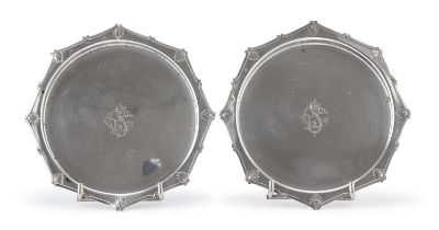 PAIR OF SILVER COASTERS MARK VIENNA 1872/1922