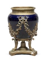 A PORCELAIN AND BRONZE VASE FRANCE 19TH CENTURY