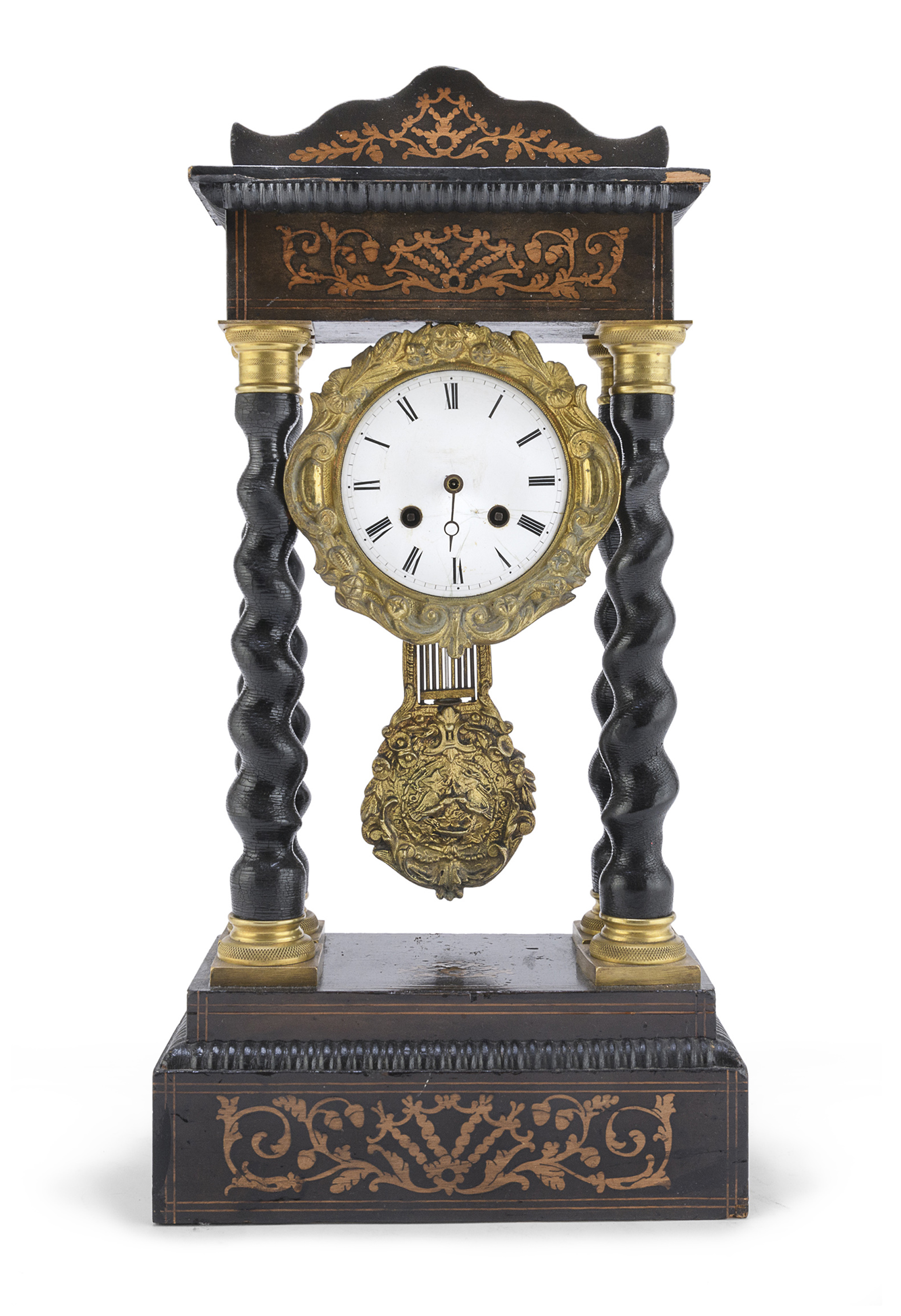 TEMPLE TABLE CLOCK 19TH CENTURY