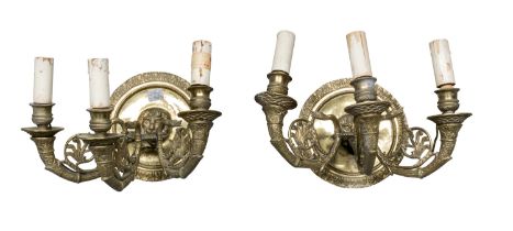 PAIR OF BRONZE WALL LAMPS 19th CENTURY