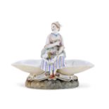 PORCELAIN SALT CELLAR PROBABLY MEISSEN LATE 18TH CENTURY